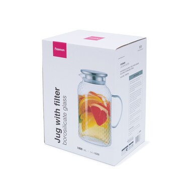 Кувшин для холодных и горячих напитков Fissman с фильтром 1800 мл жаропрочное стекло (6588)