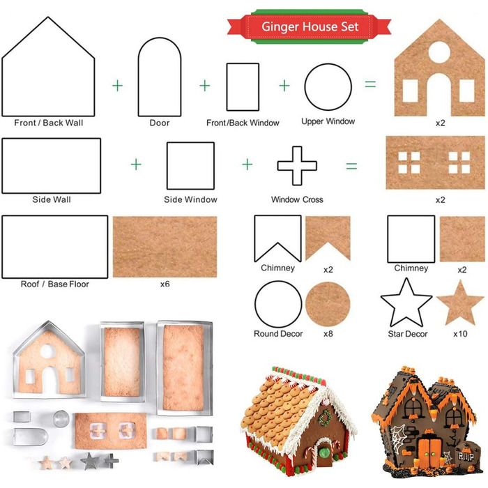 Форма для печива з нержавіючої сталі "Різдвяний будиночок своїми руками" HONGECB