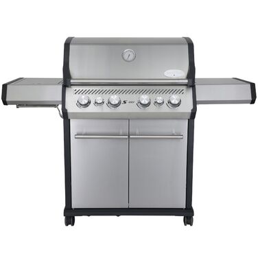 Газовый гриль SANTOS S-418, с боковой и задней горелкой, нержавеющая сталь 900303 Код: 010958