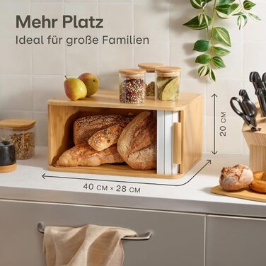 Хлебница с раздвижной дверцей 40 х 28 х 20 см белый Praknu