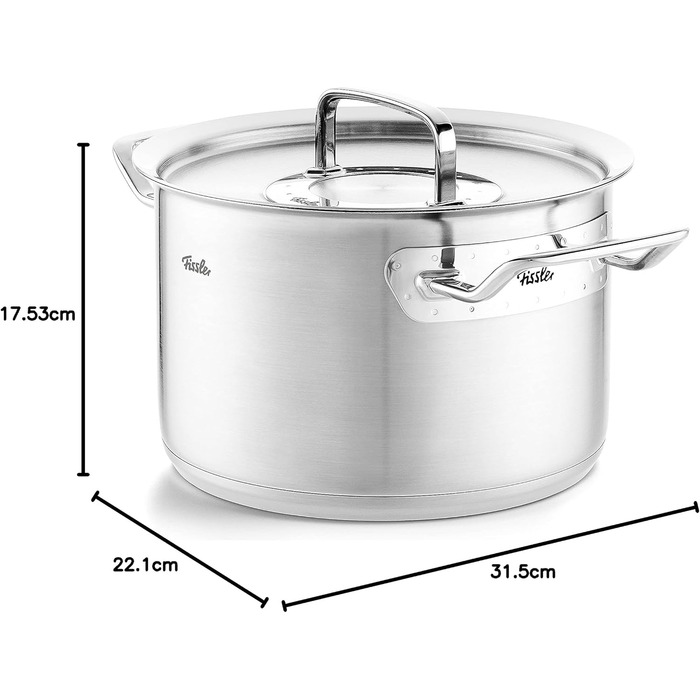 Каструля 4 л з нержавіючої сталі з кришкою 20 см Fissler