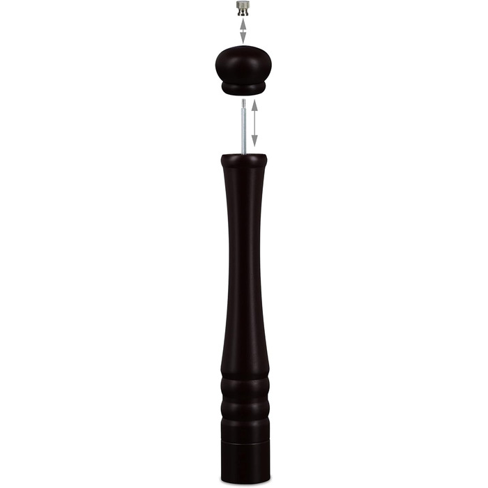 Деревянная мельница для перца и соли 51,5 см черная Relaxdays