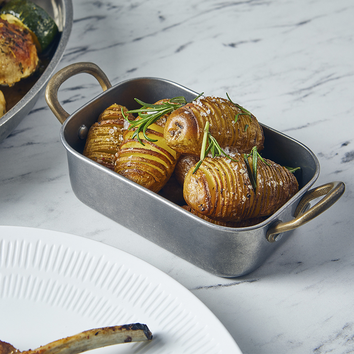 Сковорода для подачи 14.5*9.5*4.5 см, 500 мл, прямоугольная, металлическая, Vintage Steel, GenWare