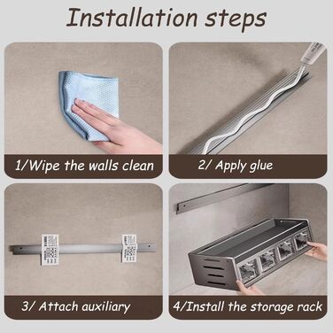 Настінний органайзер для кухонного приладдя 40 см сірий Dxcaicc