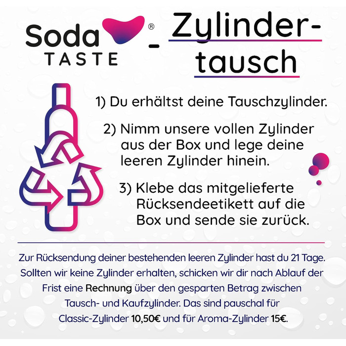 Набір із 2 змінних CO2-балонів SodaTASTE (змінний) для газованок, з натуральним м&39ятним смаком, без сиропу, для приготування до 120 л ароматизованої газованої води, без цукру (УВАГА потрібні 2 порожні балони) (лимон)