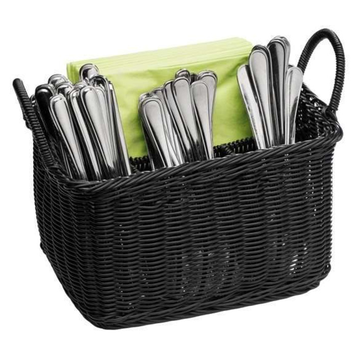Корзина для столовых приборов 26 х 18 см черная APS
