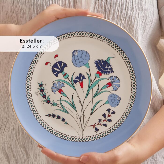 Набір столового посуду для сніданку на 6 персон, 26 предметів, Блакитна гвоздика KARACA