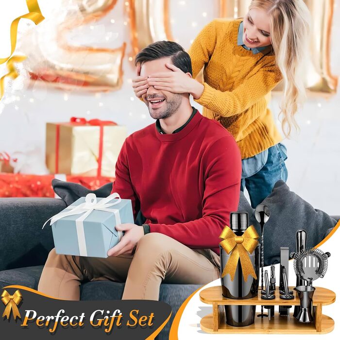 Набір для коктейлів 12 предметів чорний Cadobee