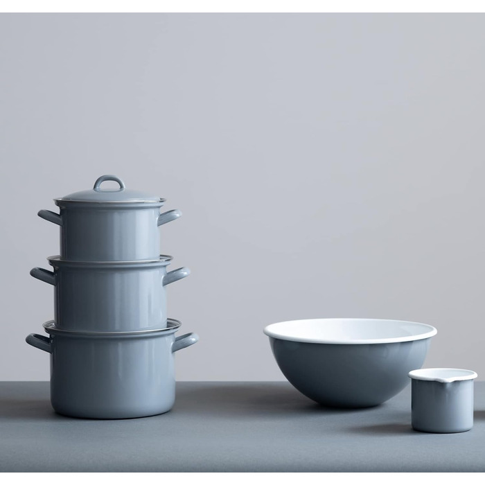 Кришка для каструлі 24 см емальована, блакитна Riess