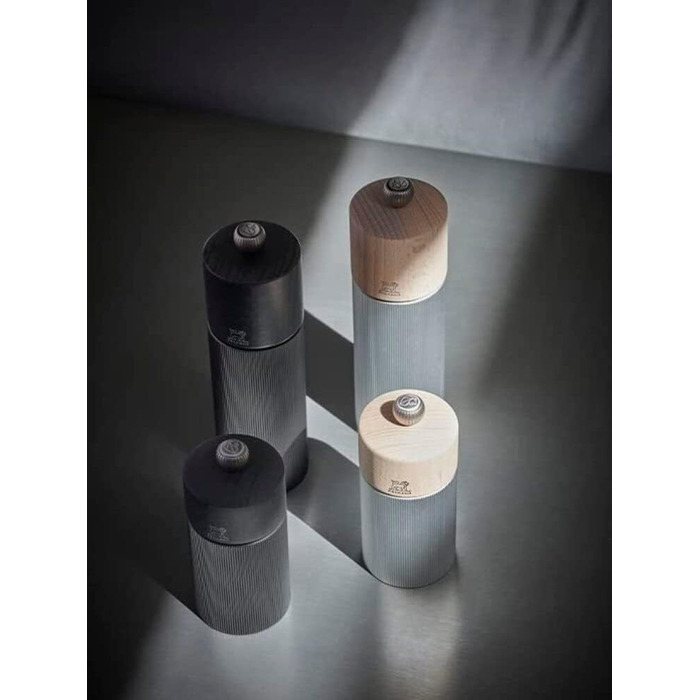 Лінія млина для перцю 12 см чорний перець - Класичне регулювання помелу - Алюміній та дерево з ущільненням PEFC - Carbon One Size Carbon - 12 см