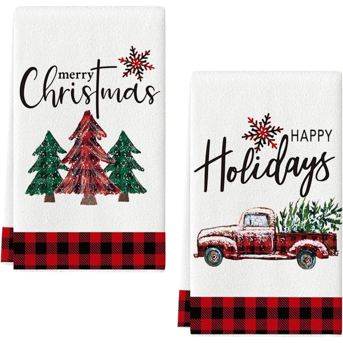 Набір з 2 різдвяних кухонних рушників 43 x 66 см DHRUTI