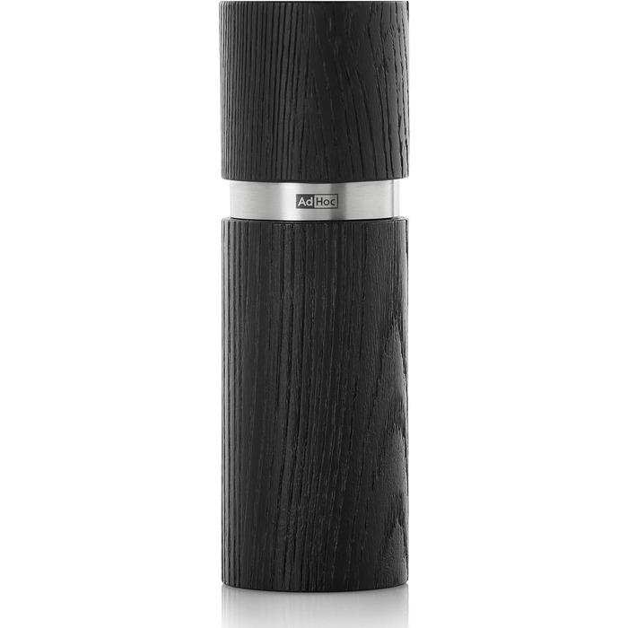 Млин для перцю та солі 15 см, набір 2 предмети, чорний/коричневий з упаковками 50 г перцю та морської солі Textura AdHoc