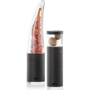 Набор мельниц для перца чили и мускатного ореха, 2 предмета, черный AdHoc