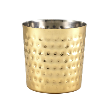 Склянка металева 420 мл, рельєфна, золоте покриття, Gold Plated Hammered, GenWare