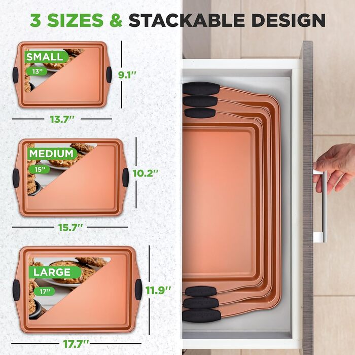 Набір форм для випікання NutriChef із 8 предметів набір форм для випікання, що включає форму для торта, деко, форму для хліба, форму для мафінів, рознімну форму, форму для піци, круглу форму для випікання та прямокутну форму для випікання. Міцні аксесуари