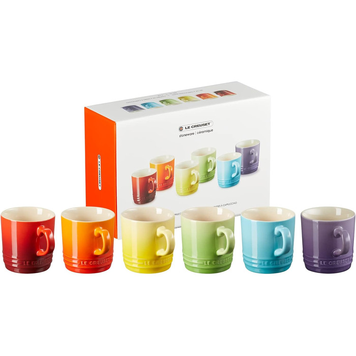 Набір з 6 чашок для капучино 200 мл, різнокольоровий Le Creuset