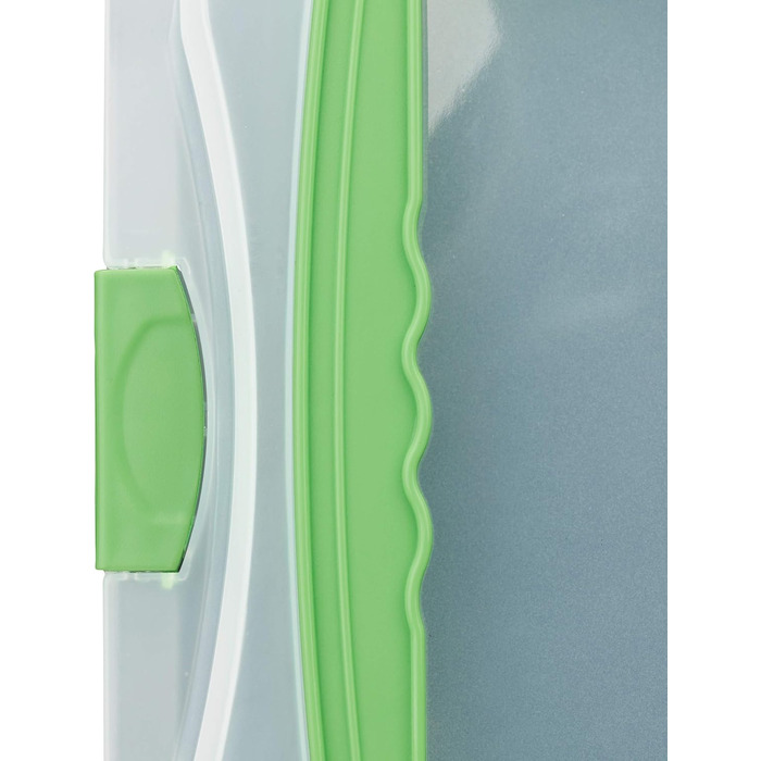 Деко для випікання з кришкою Relaxdays, ящик для транспортування тортів 3-в-1, ШxГ 40,5x32,5 см, високий бортик, прямокутне деко для тортів, (зелене)