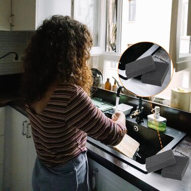 Набір губок для миття посуду 8 шт. 10 x 6,7 x 2,5 см чорний Sanrolax