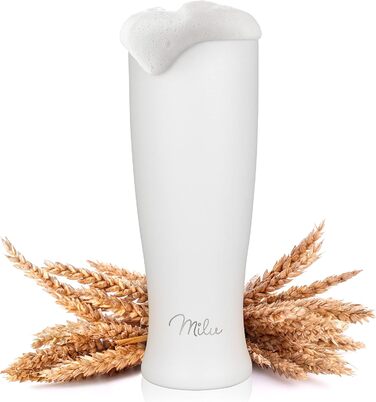 Термокухоль для пива з кришкою 500 мл білий Milu