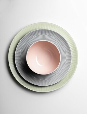 Миска для пластівців Seltmann Weiden Amina, 15 см, кругла десертна миска з ніжним рельєфним візерунком, придатна для миття в посудомийній машині та використання в мікрохвильовій печі, порцеляна, зелений (рожевий), 6 предметів (1 упаковка)