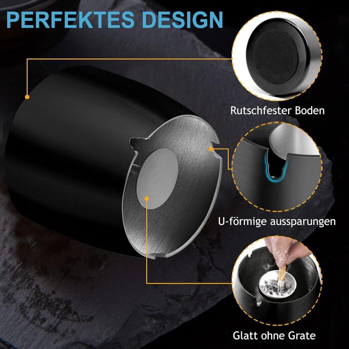 Попільничка з кришкою чорний MOKHT