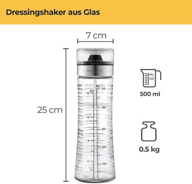 Шейкер для салатної заправки 500 мл Silberthal