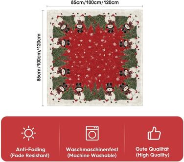 Модна червона різдвяна скатертина у формі сніговиків 100 x 100 см, червона Artoid Mode