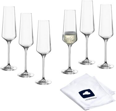 Келихи для рислінгу LEONARDO HOME PUCCINI (набір з 6 шт.) Келихи для вина, стійкі до подряпин (400 мл) Можна мити в посудомийній машині та довговічні Вічні келихи для білого вина Сучасний дизайн Келих для рислінгу Puccini 069540 6 келихів (келих для шампа