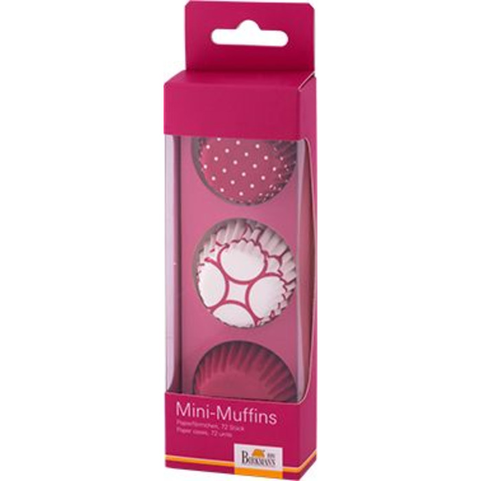 Набір форм для випічки міні-маффинов, 72 шт, 4,5 см, малиновий / білий, Colour Splash RBV Birkmann
