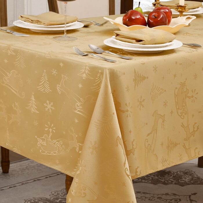 Маленька різдвяна скатертина 100 x 100 см, золото Romanstile
