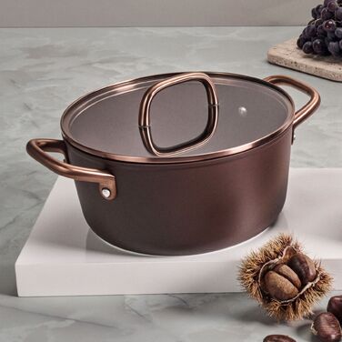 Каструля зі скляною кришкою 24 см, коричнева Milano Zwilling