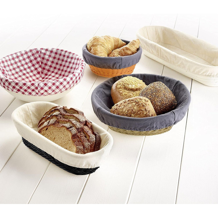 Кошик для вистоювання Westmark, для тіста для хліба вагою 1500-2000 г, овальний, довжина приблизно 40 см, ротангова тростина, світло-бежева, 32022270 (набір з 2 шт. , довжина 27,5 см)