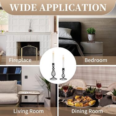 Матовий чорний підсвічник для конічних свічок Sziqiqi