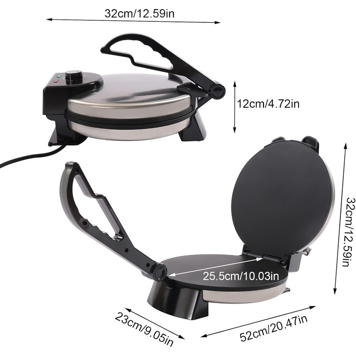 Прес-машина для тортильї 1800 Вт RibasuBB