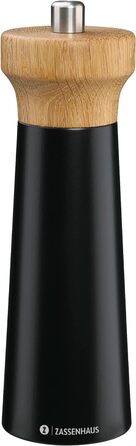 Черная/буковая древесина Фрезерная головка из древесины дуба с бесступенчатой регулировкой высокопроизводительной керамической шлифовальной машины Мельница для специй для соли 18 см, Ø 5,6 см Черный/Дуб