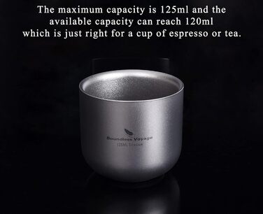 Набір чашок титанових для кемпінгу 3 шт. 125 мл Boundless Voyage