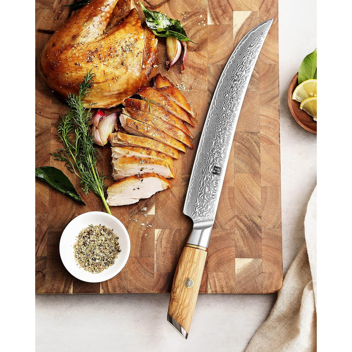 Ніж для обробки 25,3 см, дамаська сталь XINZUO