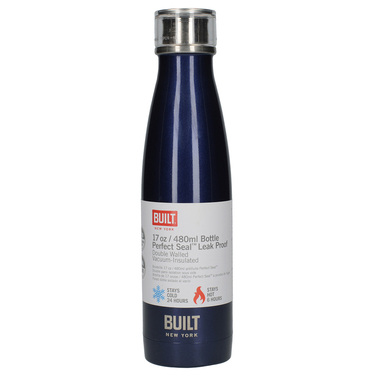 Пляшка металева Built Midnight Blue, з подвійними стінками, синя, 500 мл