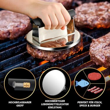 Прес для бургерів з ручкою, нержавіюча сталь Gourmet Easy