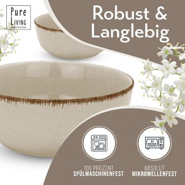 Набор обеденных тарелок 26 см, 6 предметов, бежевый Rustic Pure Living