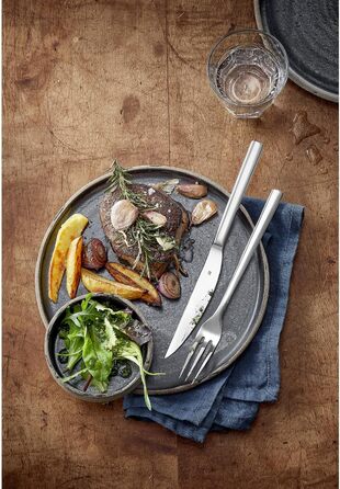 Набір ножів Silit Trend для стейків, 3 шт., 23,2 см. Ніж для стейків з нержавіючої сталі з серрейторною заточкою, ковані леза, ніж для піци. Міцні, стійкі до подряпин, можна мити в посудомийній машині.