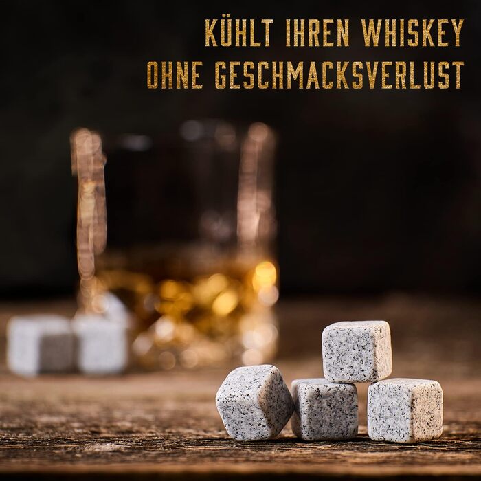 Віскі - Набір келихів для віскі - Набір аксесуарів для віскі - 8 каменів для віскі - Келихи для віскі - Подарунки для чоловіків - Чоловічі подарунки - 2 келихи, щипці та 2 підставки в комплекті. (Подарунковий пакет)