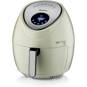 Фритюрниця з гарячим повітрям 7 літрів, 60-хвилинний таймер, LCD і сенсорний екран із 7 рівнями приготування, максимальна температура 200 C, ємність 2,5 кг, 1800 Вт, бежевий, 4618