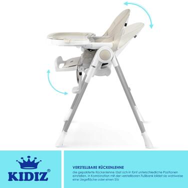 Дитячий стільчик для годування від 6 місяців бежевий Kidiz