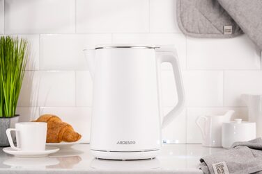 ARDESTO Електрочайник EKL-X50/1.5 л/2200 Вт/подвійні стінки/Strix контроль/білий