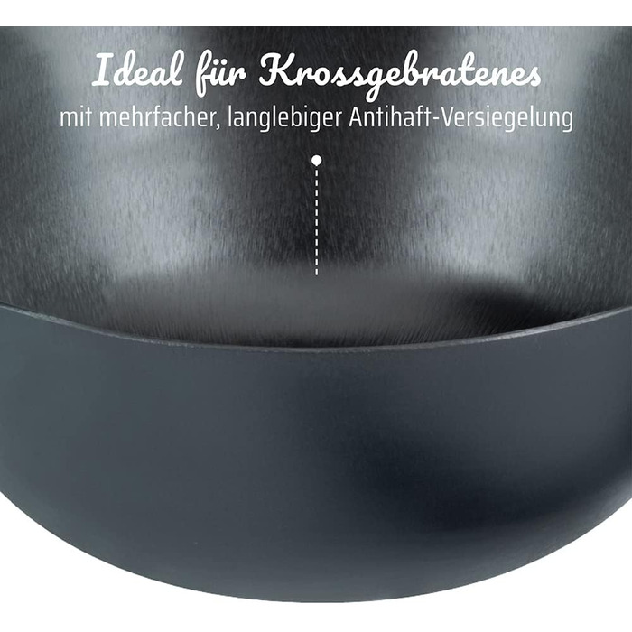 Глибока сковорода вок 32 см з кришкою, решіткою, лопаткою та паличками для їжи GSW