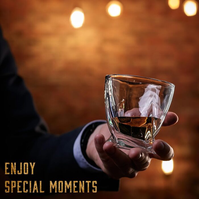 Набір келихів для віскі та аксесуарів для віскі - 8 каменів для віскі та 2 підставки Whisiskey