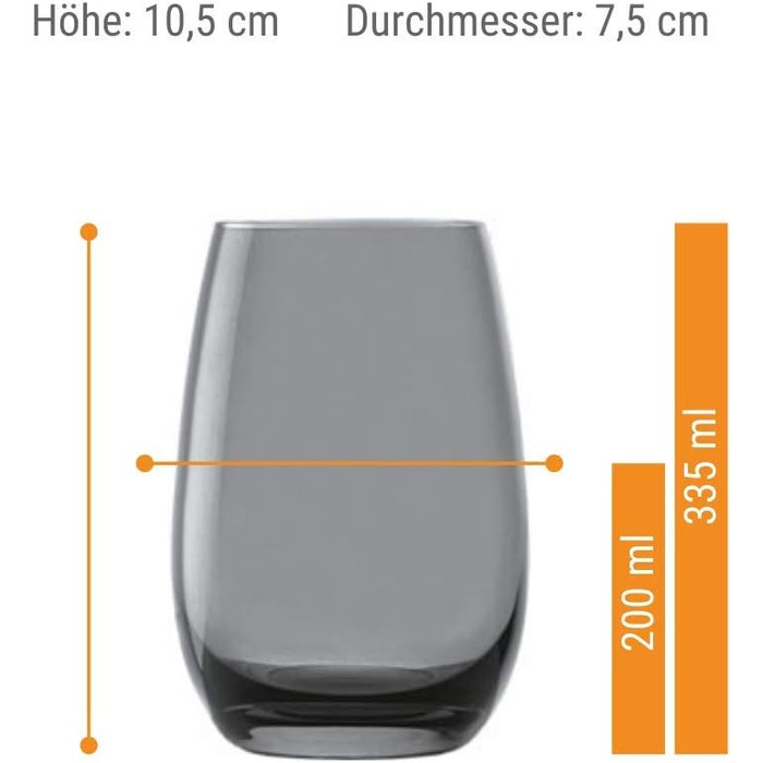 Набор стаканов для воды 335 мл, 6 предметов, разноцветные Elements Stölzle Lausitz