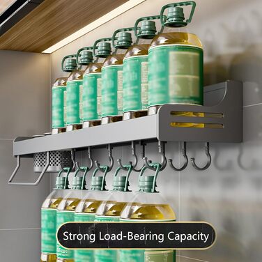 Настінний органайзер для кухонного приладдя 80 см сірий Giural