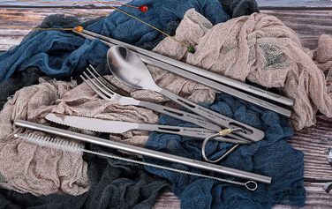 Набір столових приборів для кемпінгу, 5 предметів iBasingo & Boundless Voyage